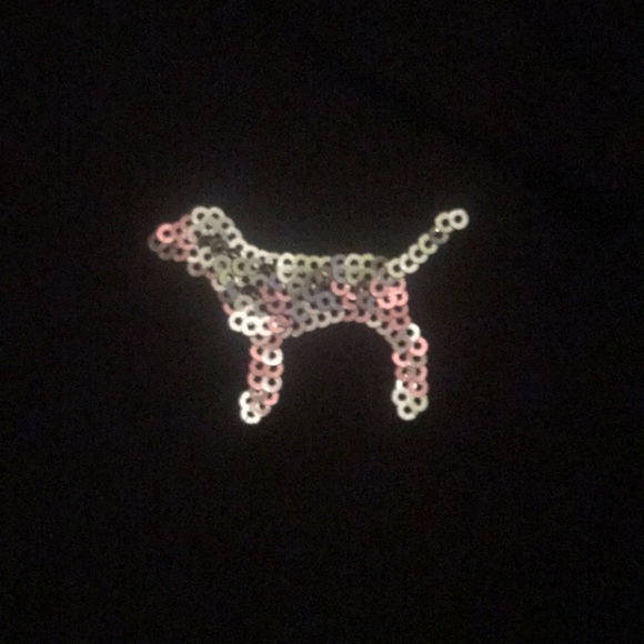 Victoria’s Secret PINK Sequin Black Zip Up Hoodie - Picture 2 of 9